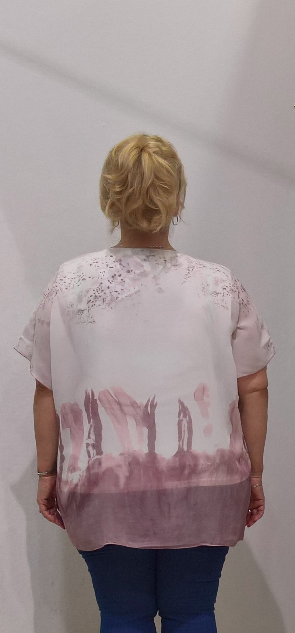 Двойной светлый блузон с шифоновым верхом