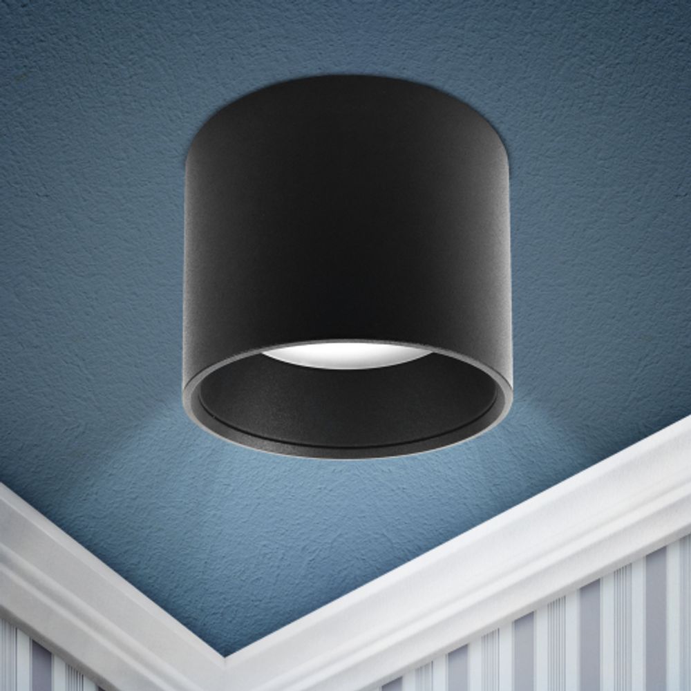 Светильник накладной ЭРА OL8 GX53 BK под лампу GX53 черный | Накладные светильники