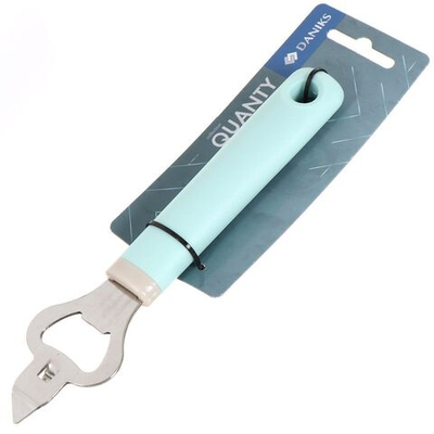 Открывалка для бутылки, нерж сталь, пластик ручка, навеска, Daniks, Кванти, YW-KT580-14