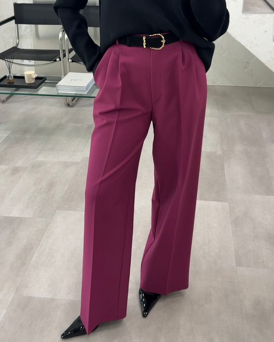 Брюки прямые с защипами