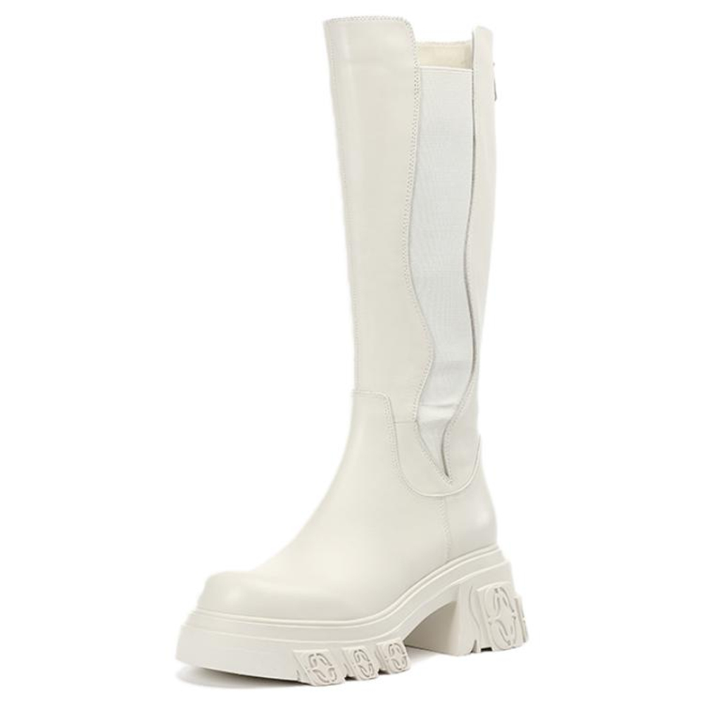 DIBO MANNER Flame Embossed Collection Top Grain Cow Leather Mid Calf Boots Women"s