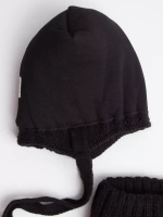 Шапка зимняя детская на завязках и снуд
