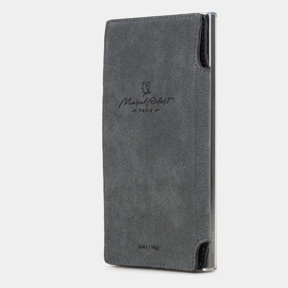 Чехол для Samsung Galaxy S24 Ultra из натуральной кожи теленка, черного цвета