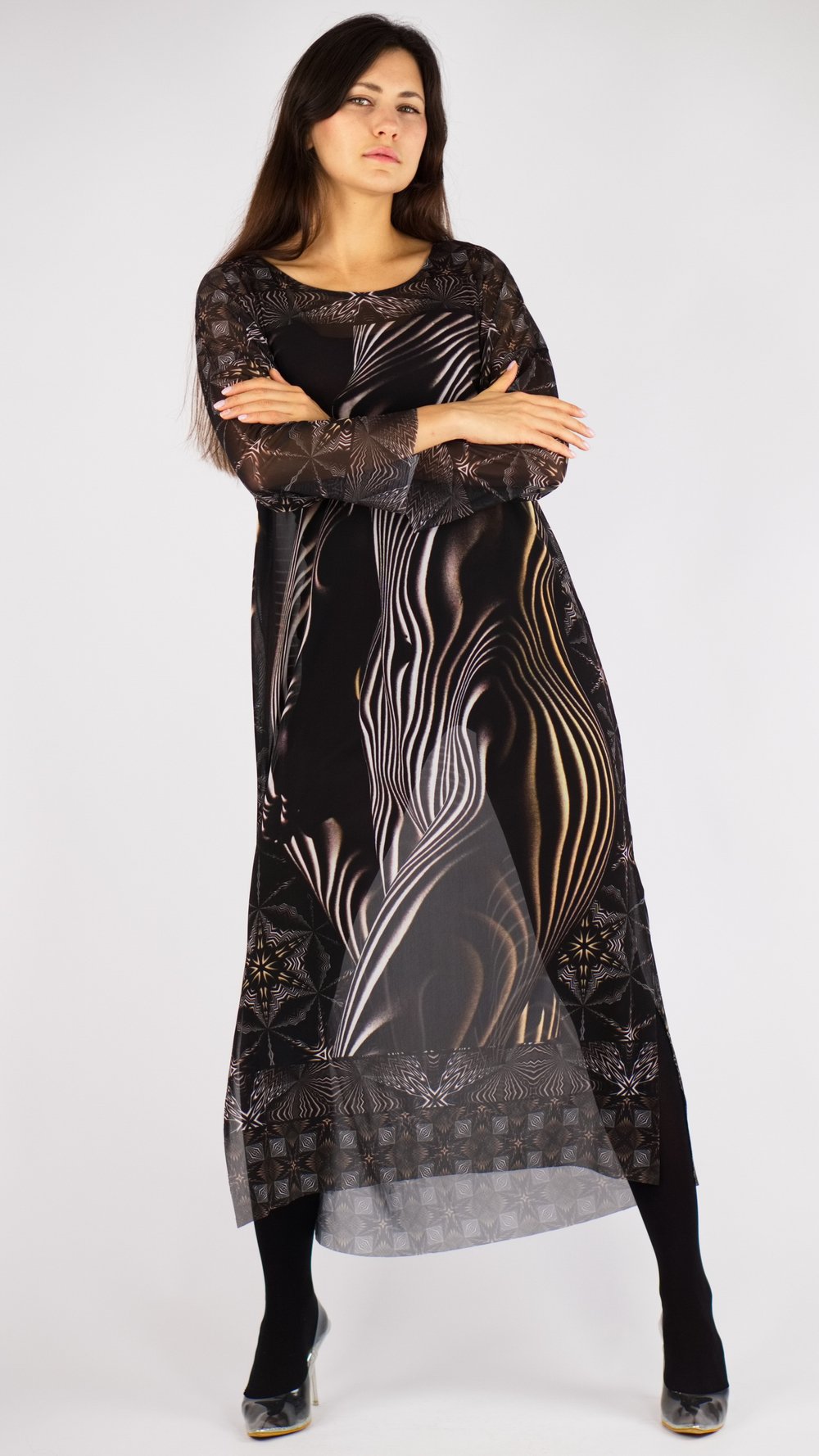 Платье-туника из сетки «Воплощение» по мотивам работ французского фотографа Дани Оливье