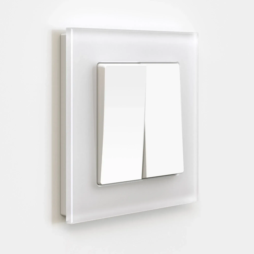 Выключатель двухклавишный проходной (белый матовый) W1122061