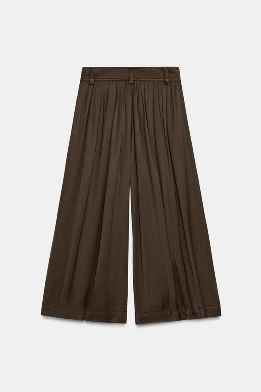 ZARA БРЮКИ С ЗАЩИПАМИ — ZW COLLECTION, КОРИЧНЕВЫЙ