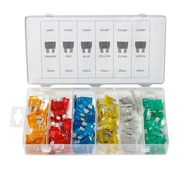 Предохранители флажковые, 120пр. (5А, 10А, 15А, 20А, 25А, 30А) Forsage F-790