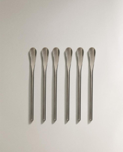 ZARA HOME НАБОР ЛОЖЕК ДЛЯ КОФЕ (6 ШТ.), СТАЛЬНОЙ СЕРЫЙ