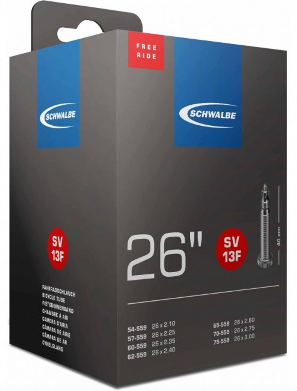 Камера 26" спорт 05-10425793 SV13F FREERIDE (54/75-559) IB 40mm SCHWALBE