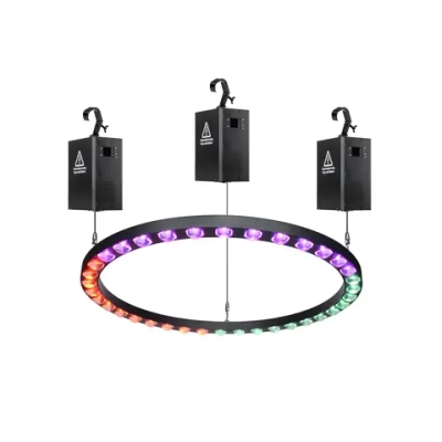 Three Winch + One Beam Ring 90 см — подъёмник с LED кольцом RGBW 540 Вт