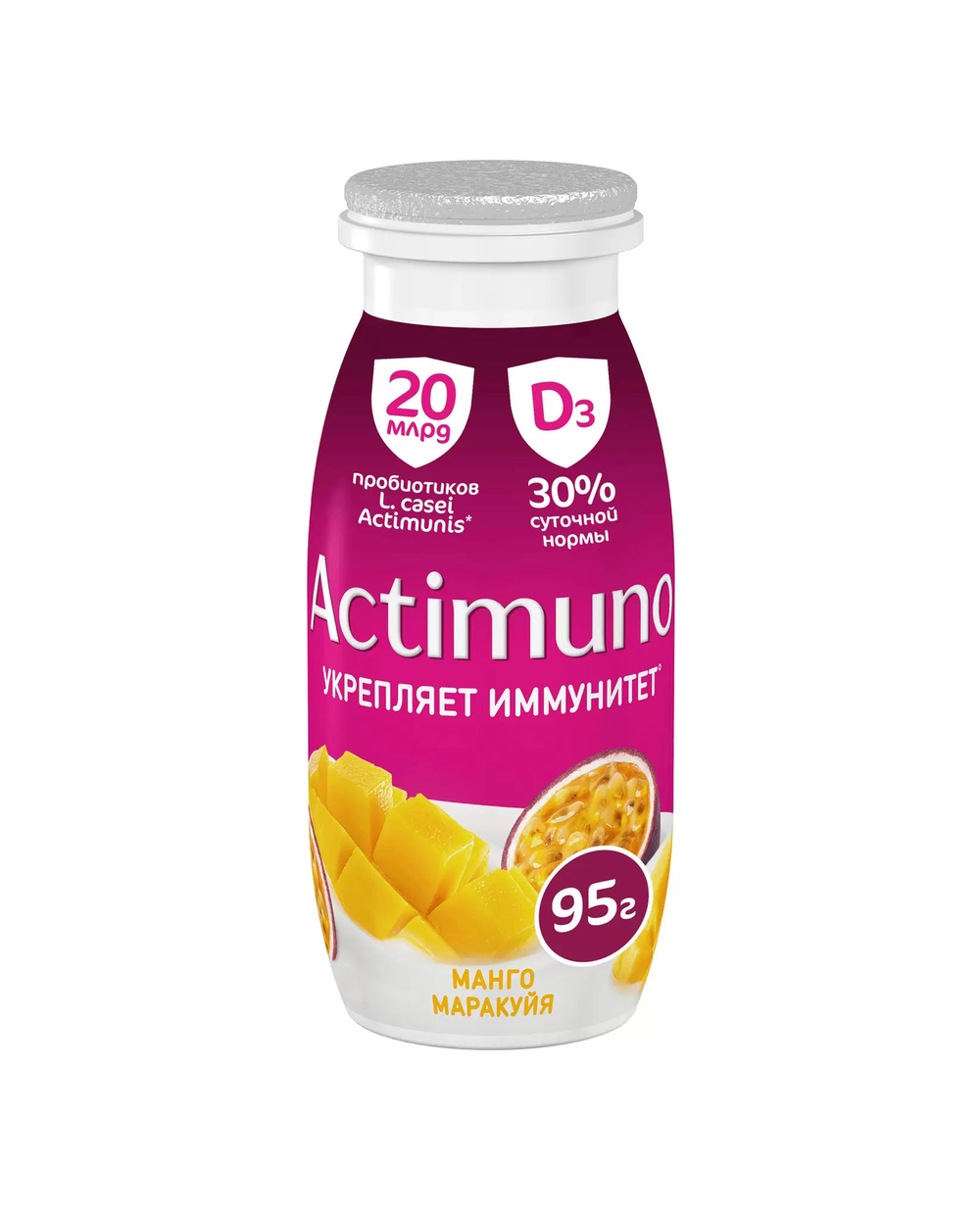 Напиток кисломолочный Actimuno c манго и маракуйей 15% 95 г