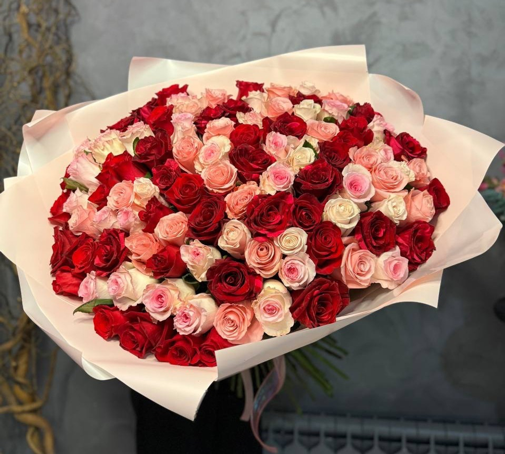 101 роза ЯГОДНЫЙ MIX