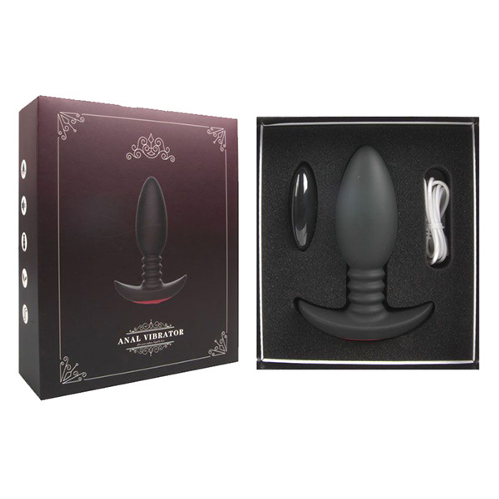 Черная анальная вибропробка 13,5см с пультом ДУ I-Moon Anal Vibrator MY-621