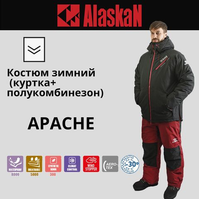 Костюм зимний Alaskan APACHE синий/бордовый M (куртка+полукомбинезон)