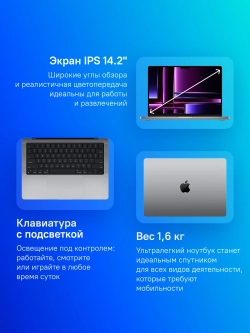 Ноутбук Apple MacBook Pro A2779 M2 Max 12 core 32Gb SSD1Tb/30 core GPU 14.2" Liquid Retina XDR (3024x1964) macOS grey space WiFi BT Cam (MPHG3C/A)