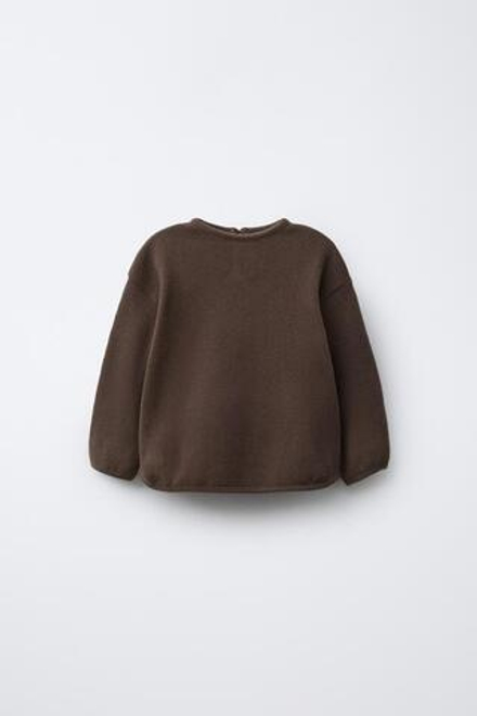 ZARA ФУТБОЛКА SOFT TOUCH, КОРИЧНЕВЫЙ
