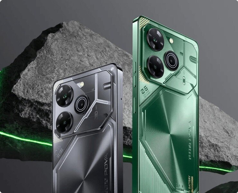 Смартфон TECNO POVA 6 Pro, 5G, 12GB RAM, 256GB ROM, AMOLED, камера 108MP, NFC, Зеленый