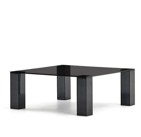 Журнальный столик из закаленного стекла Adularia темно-серого цвета 85 x 85