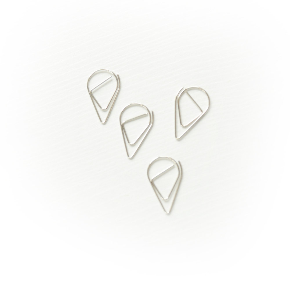 Скрепка фигурная "Капля", 2,8х1,5 см, серебро