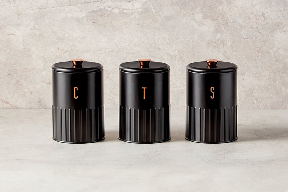 Набор банок для сыпучих продуктов 3шт 1.45л Maxwell&Williams Astor чёрный