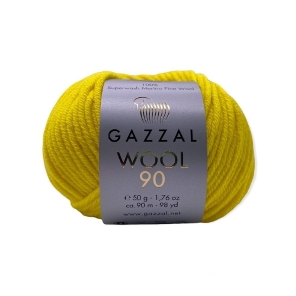 Пряжа Gazzal Wool 90 (3666/желтый)