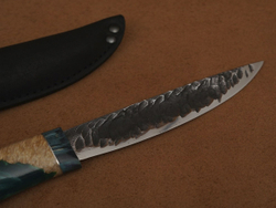 Якутский нож "Амга", сталь Х12МФ, рукоять стабилизированная карельская береза/акрил