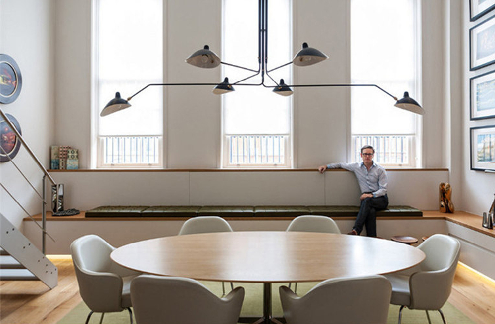 Ceiling design lamp Three Arms by Serge Mouille (White)