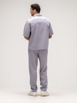 Костюм мужской льняной. Рубашка с брюками.Грей