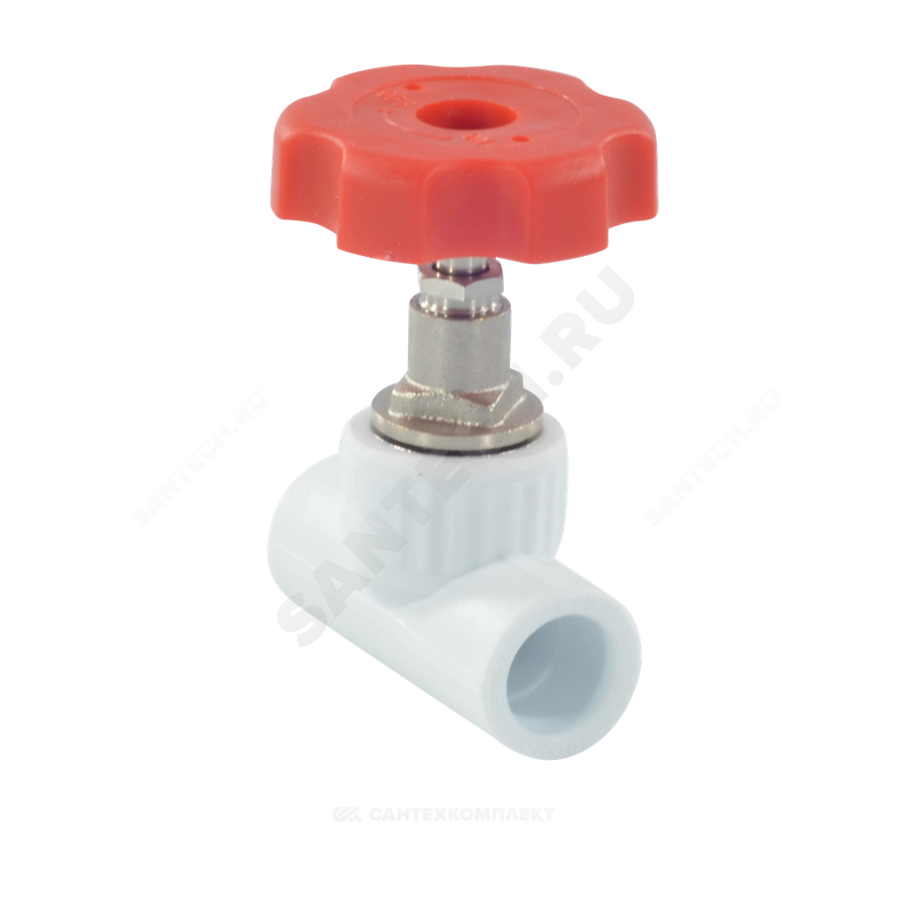 Клапан (вентиль) PP-R запорный белый Дн 20х90гр внутренняя пайка VALFEX 10146020