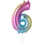Шар фольгированный Цифра 6 40 см (Ассорти)