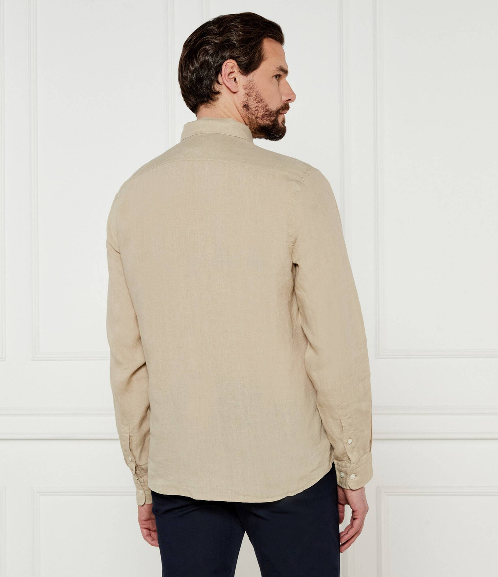 Льняная рубашка H-LIAM-BD-E-C1-243 BOSS BLACK - бежевый(50522592)