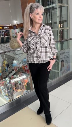 Рубашка в клетку с кулиской