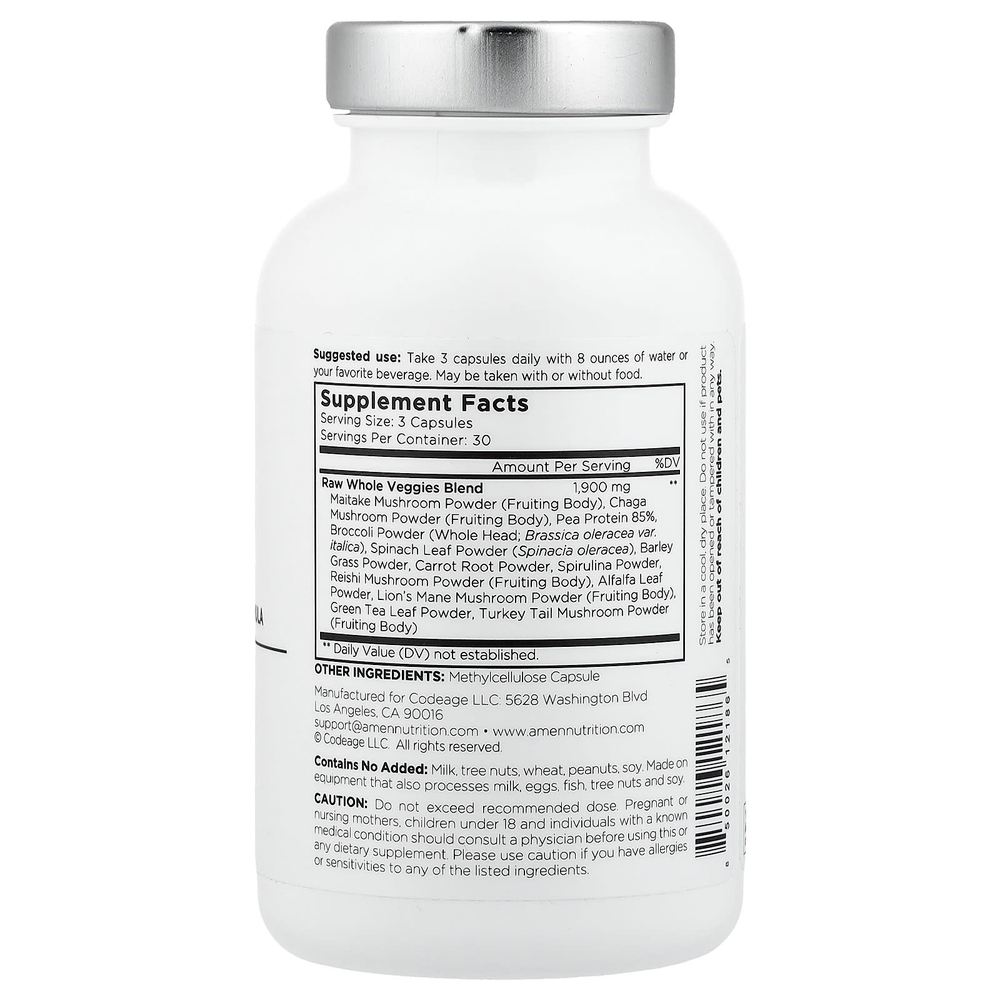 Codeage, Amen, овощи`` 90 растительных капсул