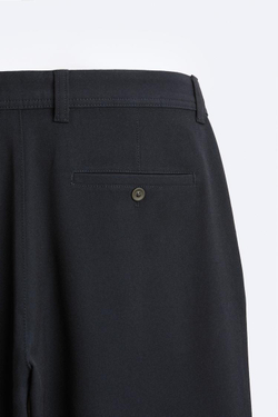 ZARA БРЮКИ КОМФОРТНОЙ ПОСАДКИ ИЗ РЕЛЬЕФНОЙ ТКАНИ, ЦВЕТ НОЧНОГО НЕБА