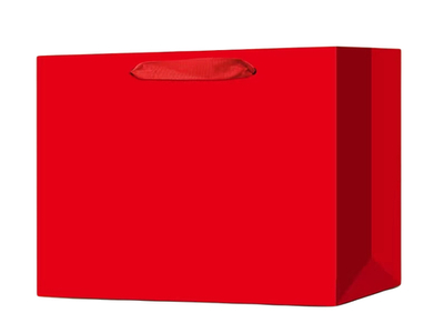 150017 Пакет подарочный с ручками, h=25см, l=29см, картон красный