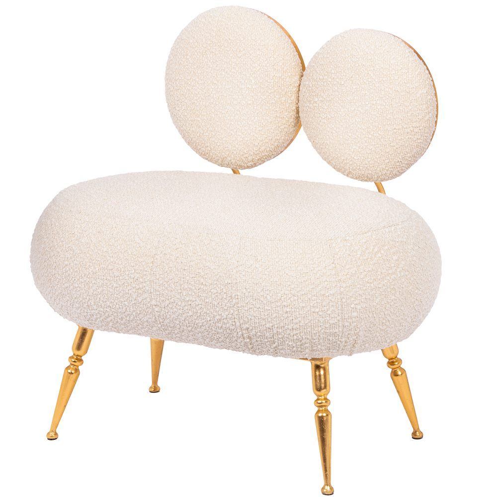 Банкетка Французик Золото Букле Белый