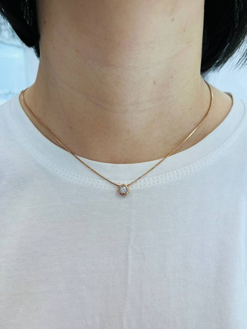 Колье серебряное с камнем
