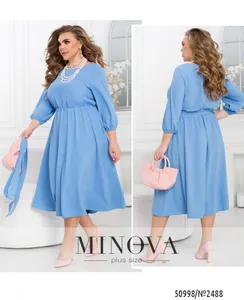 Платье 2488-голубой Minova