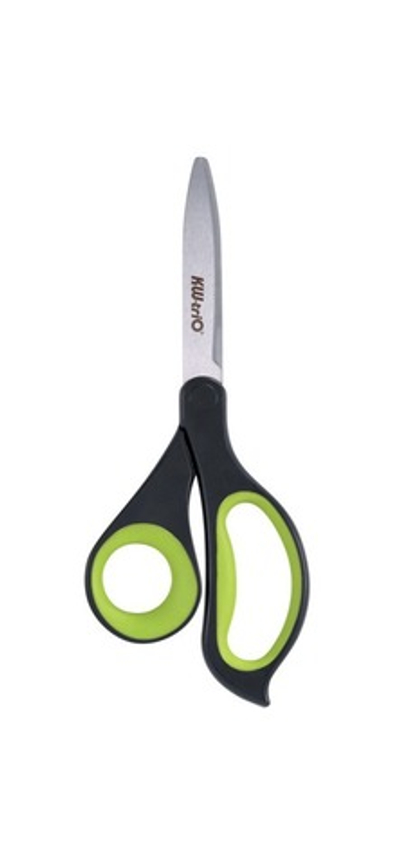 Ножницы 200 мм KW-TRIO универсальные, ручки с резиновой вставкой, зеленые 03909-GRN