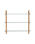 Модульная полка Sitra 3 стеклянные полки и каркас из массива дуба 110 см