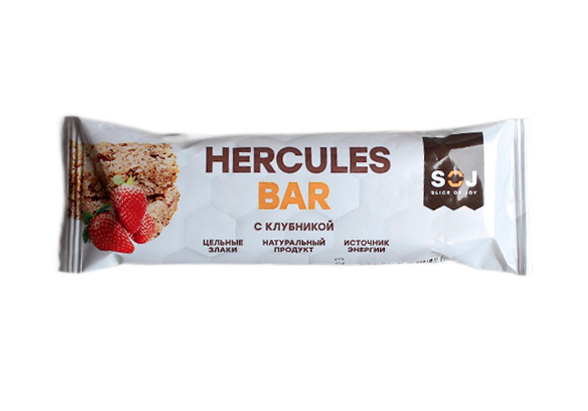 Злаковый батончик Hercules bar с клубникой, 40г