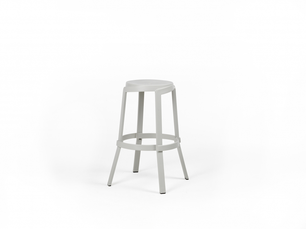 Табурет пластиковый барный Nardi Stack Maxi, гипс