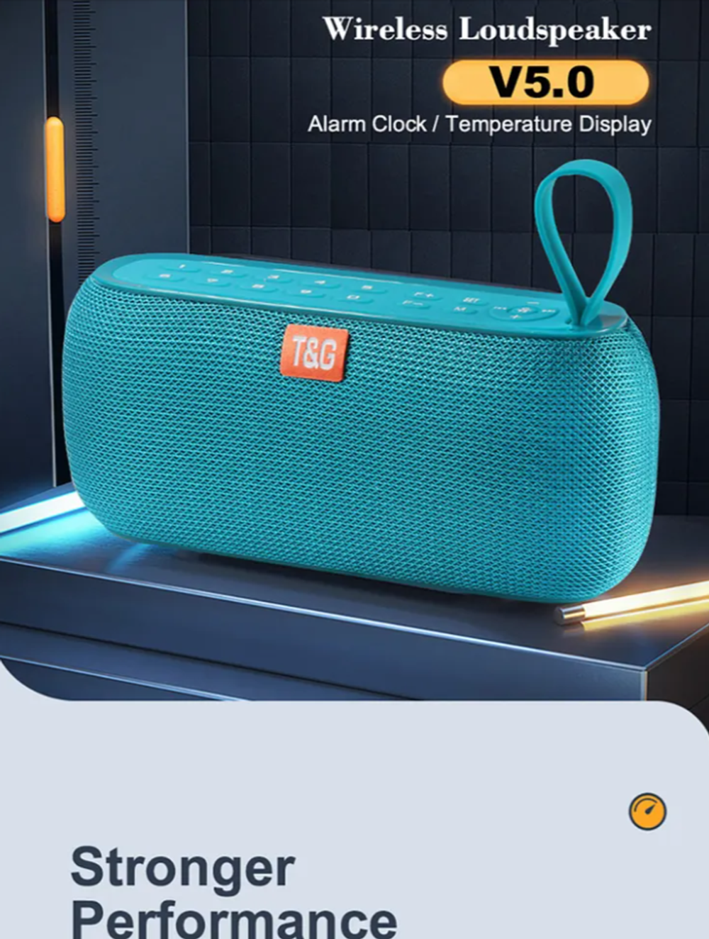 Беспроводная колонка TG-177 (5W/TF/USB/FM) ЧАСЫ