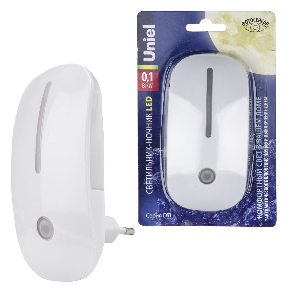 DTL-318 Сказка-White-Sensor Светильник-ночник. С фотосенсором день-ночь. Белый. ТМ Uniel