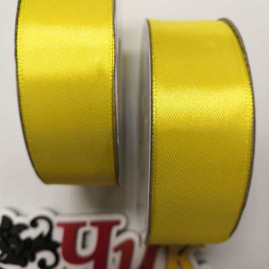 Лента атласная 2,5 см (Желтая) - 27 метров