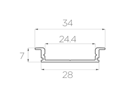 Профиль врезной алюминиевый LC-LPV-0734-2 Anod