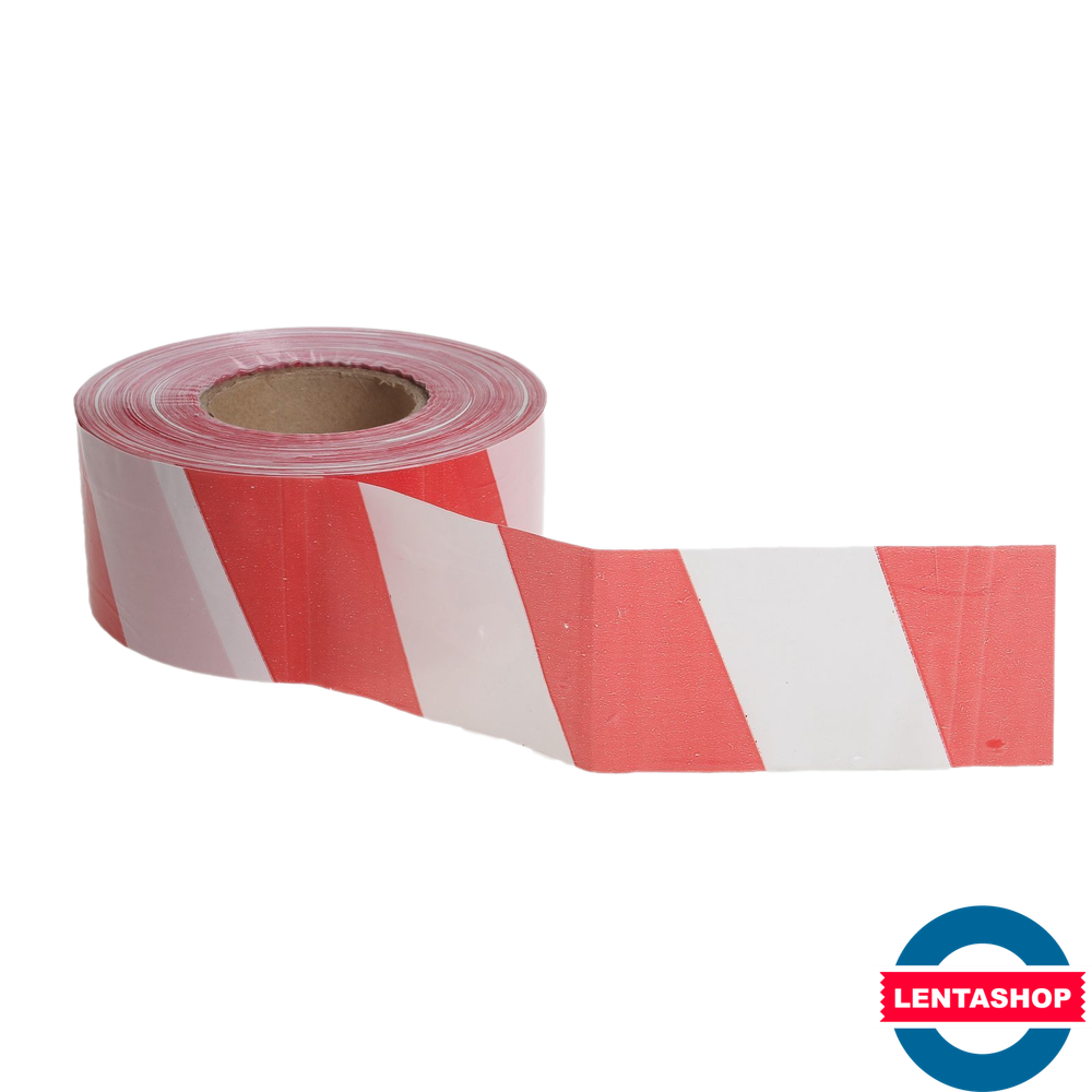 Оградительная лента бело-красная 75 мм х 500 м