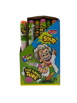 Кислая сахарная пудра в тюбике, микс вкусов