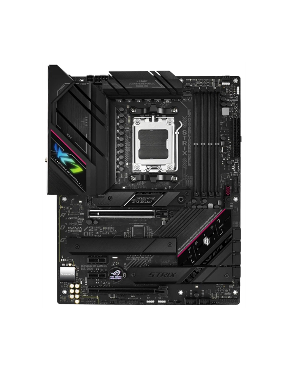ASUS ROG STRIX B650E-F GAMING WIFI, AM5, B650, 4*DDR5, 4*SATA, 3*M.2, 6*USB 3.2, 4*USB 2.0, Type-C, 2*PCIx16, 2*PCIx1, DP+HDMI, ATX; 90MB1BQ0-M0EAY0