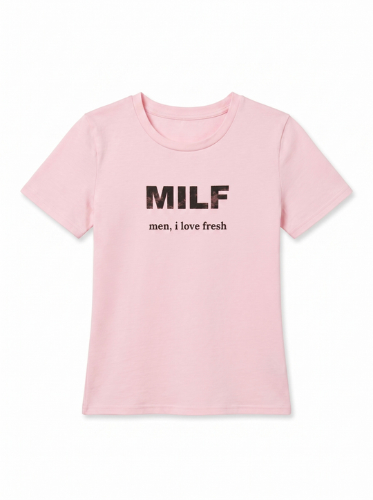 Футболка приталенная "Milf"